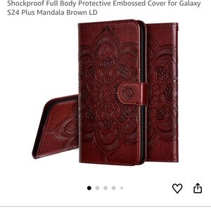 Embossed Mandala Brown Protective Cover for Galaxy S24 Plus